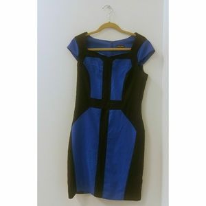 Voir Voir Blue & Black color block dress size 8